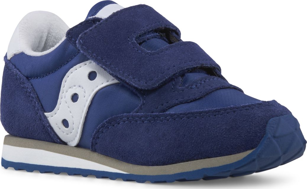 Baby Jazz Hook & Loop Sneaker, Navy / White, dynamic 2