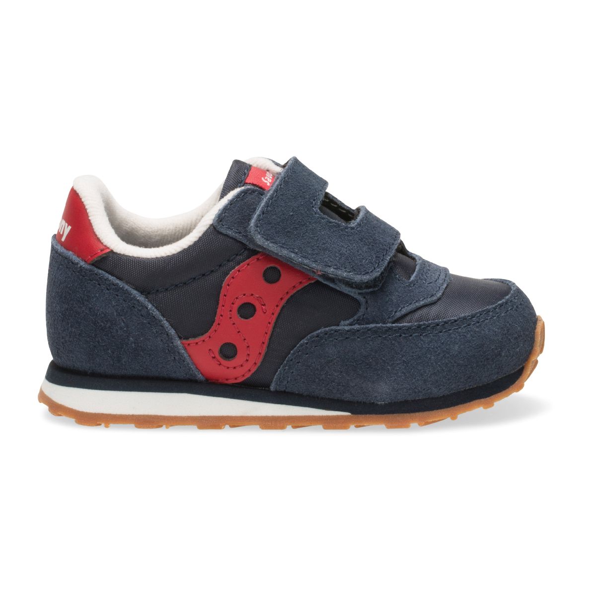 Jazz Hook & Loop Sneaker, Navy/Red, dynamic