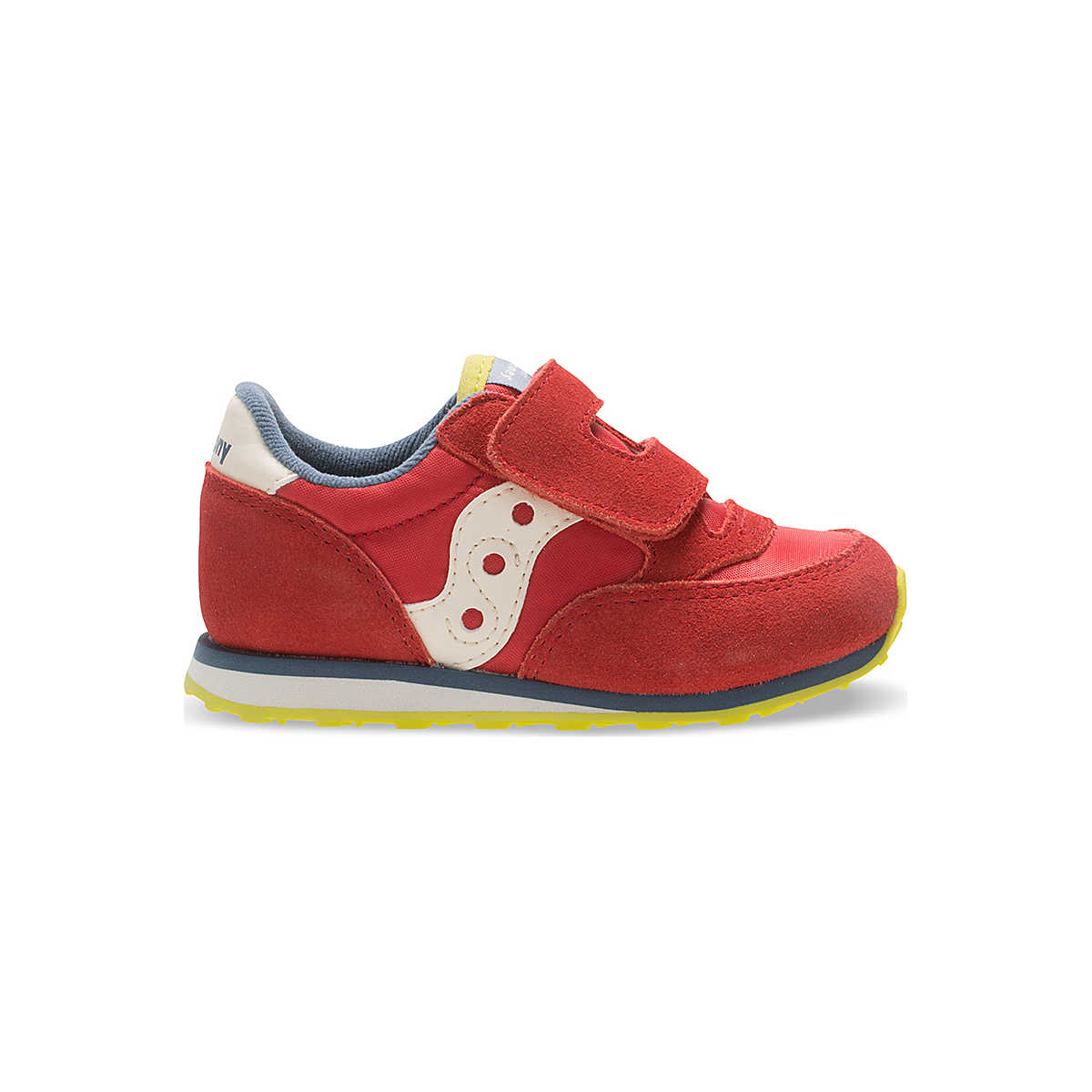 Baby Jazz Hook & Loop Sneaker, Red/Blue/Lime, dynamic 1