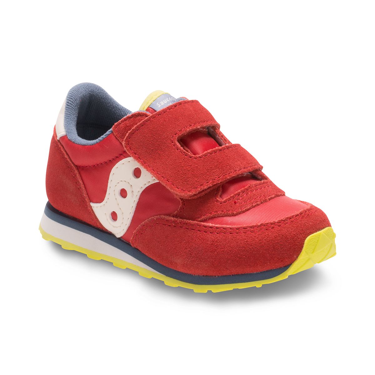 Jazz Hook & Loop Sneaker, Red/Blue/Lime, dynamic 2