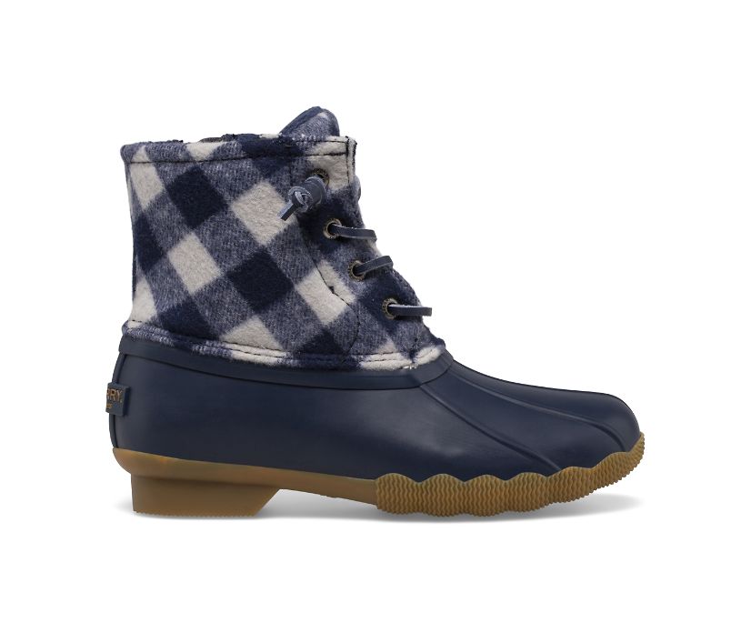 Saltwater Duck Boot, Navy Plaid, dynamic 1