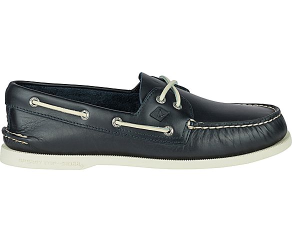 Authentic Original Leather Boat Shoe, Navy, dynamic