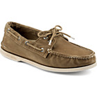 Authentic Original Color Washed Canvas 2-Eye Boat Shoe, Brown, dynamic 1