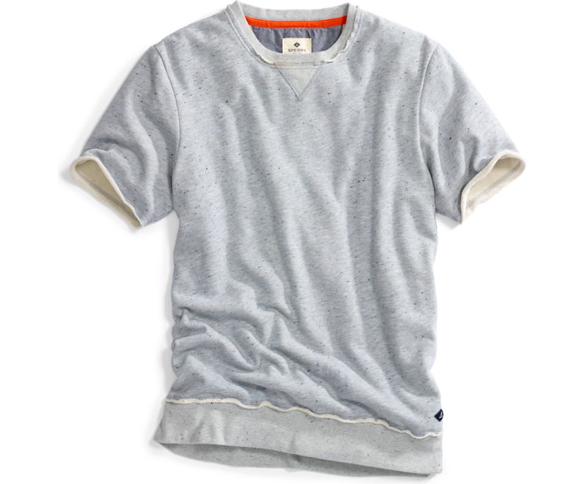 Marled Cutoff Sweatshirt, Heahter Grey, dynamic 1