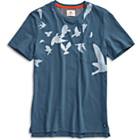 Birds Print Pocket T-Shirt, Ensign Blue, dynamic 1