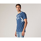 Birds Print Pocket T-Shirt, Ensign Blue, dynamic 4