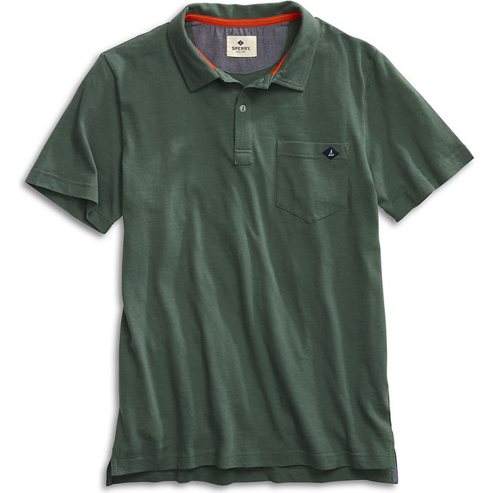 Slub Pocket Polo Shirt, Duck Green, dynamic