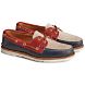 Gold Cup™ Authentic Original™ Handcrafted in Maine Tri-Tone Boat Shoe, Navy/Red/Ivory, dynamic 4