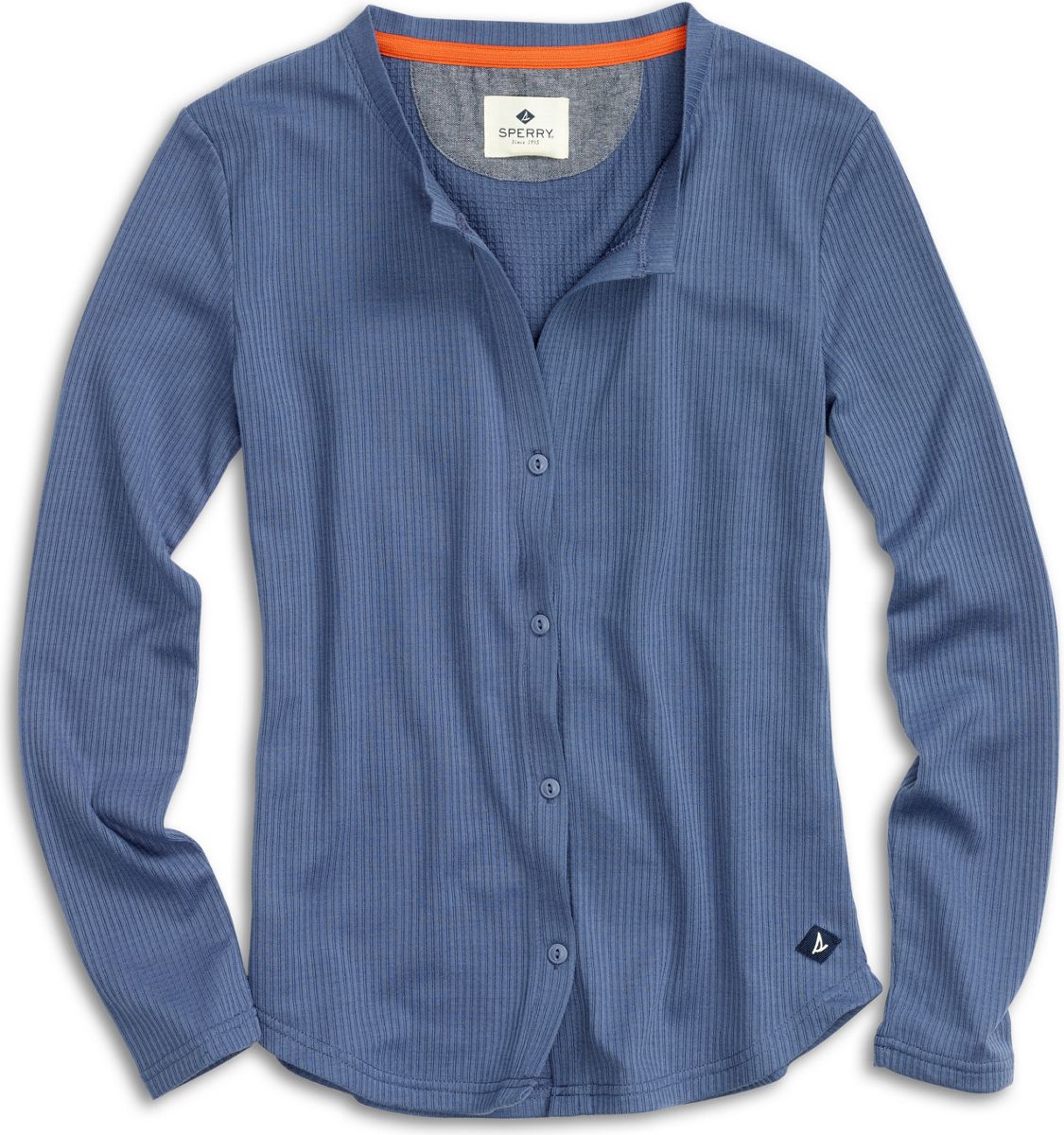 blue thermal shirt