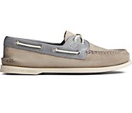 Authentic Original 2-Eye Tumbled Leather Nubuck Boat Shoe, Grey, dynamic