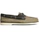 Gold Cup Authentic Original 2-Eye Croc Embossed Boat Shoe, Olive Muti, dynamic