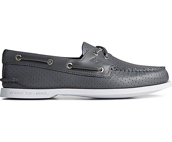 Authentic Original™ 2-Eye Perforated Boat Shoe, Grey, dynamic