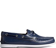 Authentic Original 2-Eye Perforated Boat Shoe, Navy, dynamic