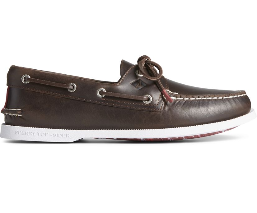 Authentic Original™ 2-Eye Pull Up Leather Boat Shoe, Brown, dynamic 1