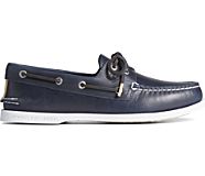 Authentic Original 2-Eye Pull Up Leather Boat Shoe, Navy, dynamic