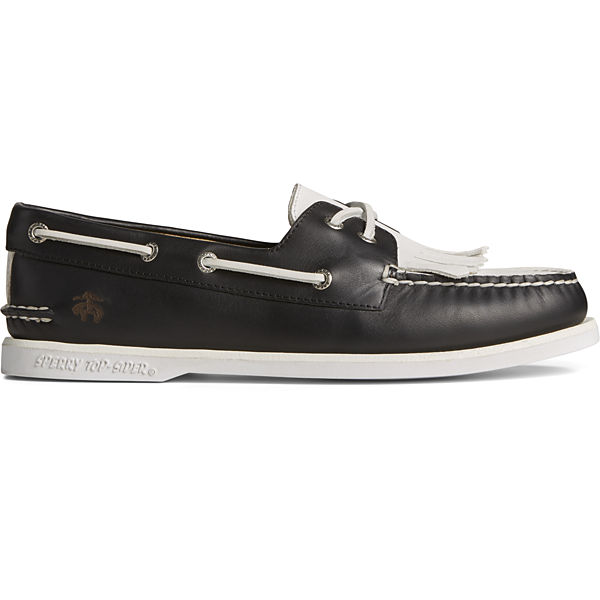 Sperry x Brooks Brothers Authentic Original™ Kiltie Boat Shoe, Black/White, dynamic