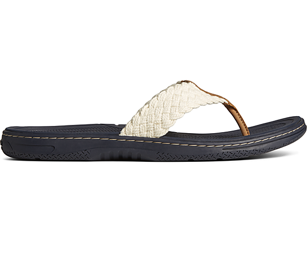 Sperry x Brooks Brothers Baitfish Flip Flop, White, dynamic