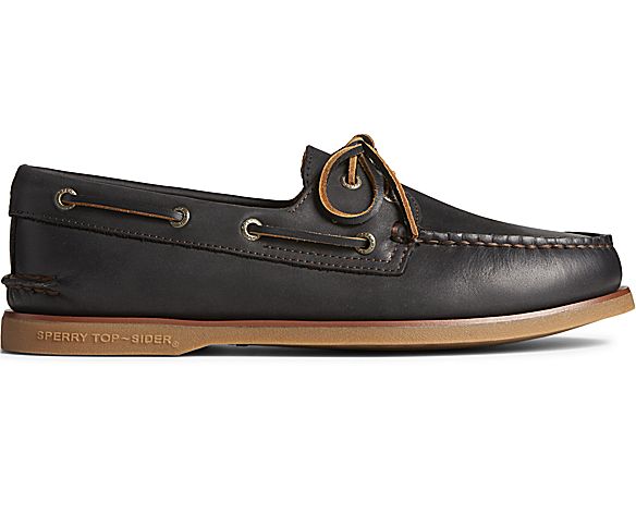 Gold Cup™ Authentic Original™ Burnished Boat Shoe, Black, dynamic