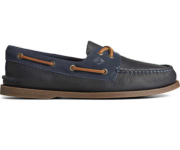 Authentic Original™ Tumbled Suede Boat Shoe, Navy/Gum, dynamic