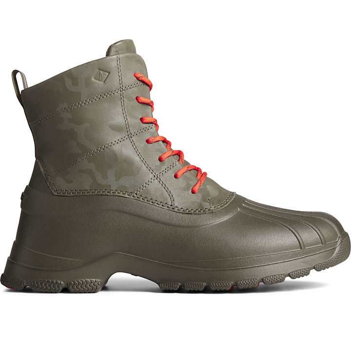 Duck Float Lace Up Camo Boot, Green Camo, dynamic
