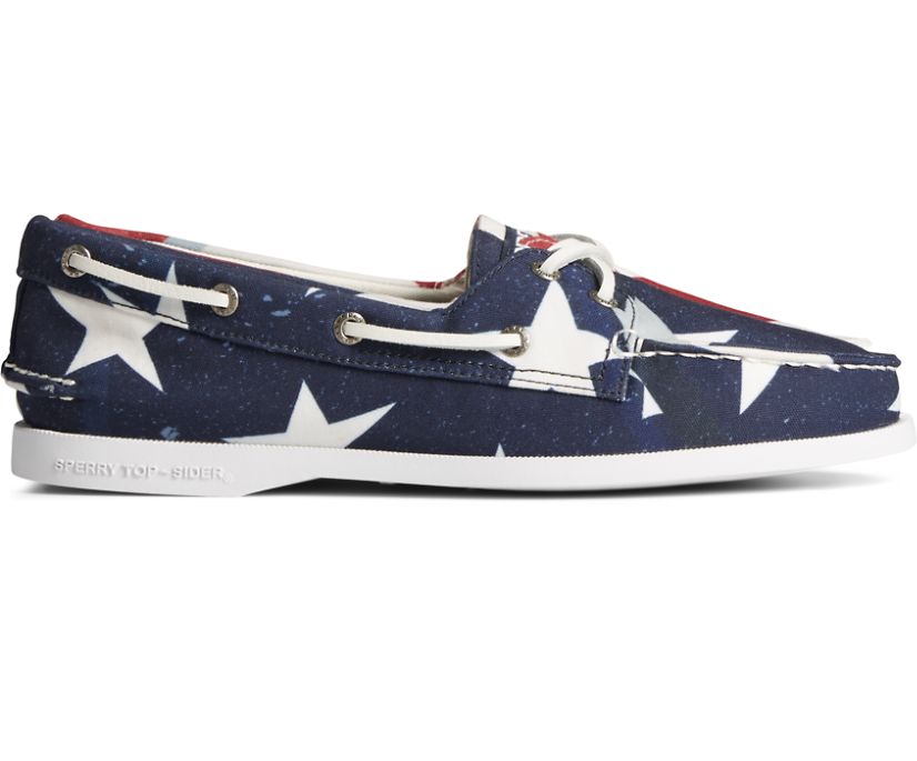 Authentic Original™ Americana Boat Shoe, Red/White/Blue, dynamic 1