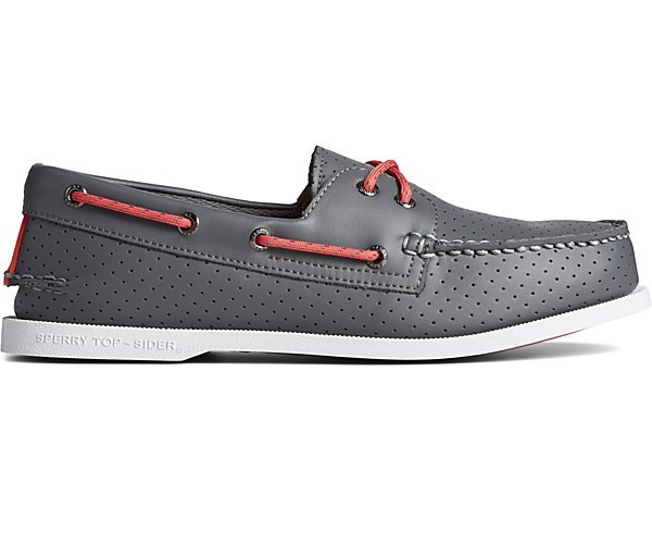 SeaCycled™ Authentic Original™ 2-Eye Resort Perf Boat Shoe, Grey, dynamic