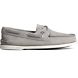 Authentic Original Cross Lace Leather Boat Shoe, GREY, dynamic 1
