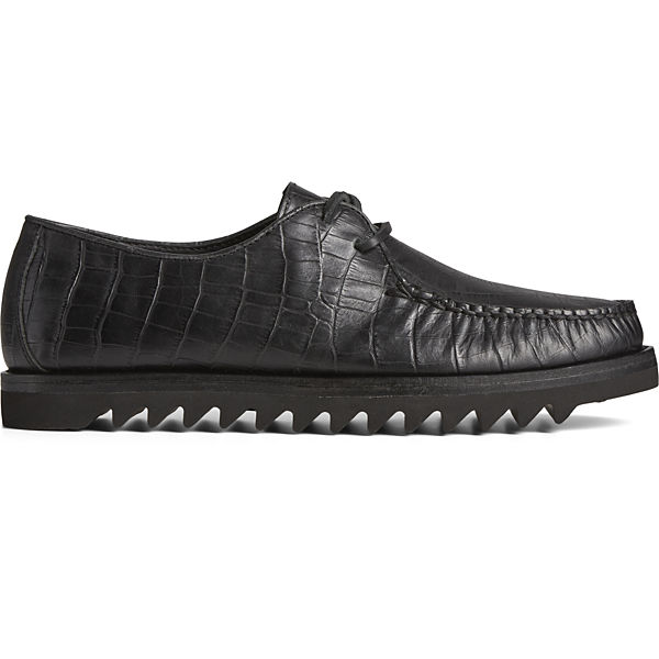 Captain's Leather Oxford, Black Croc, dynamic