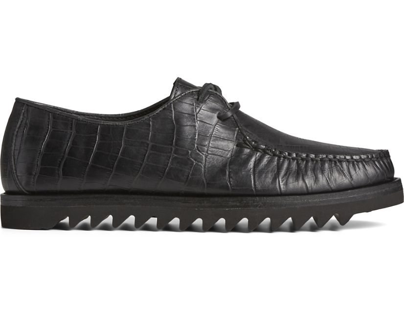 Captain's Leather Oxford, Black Croc, dynamic 1