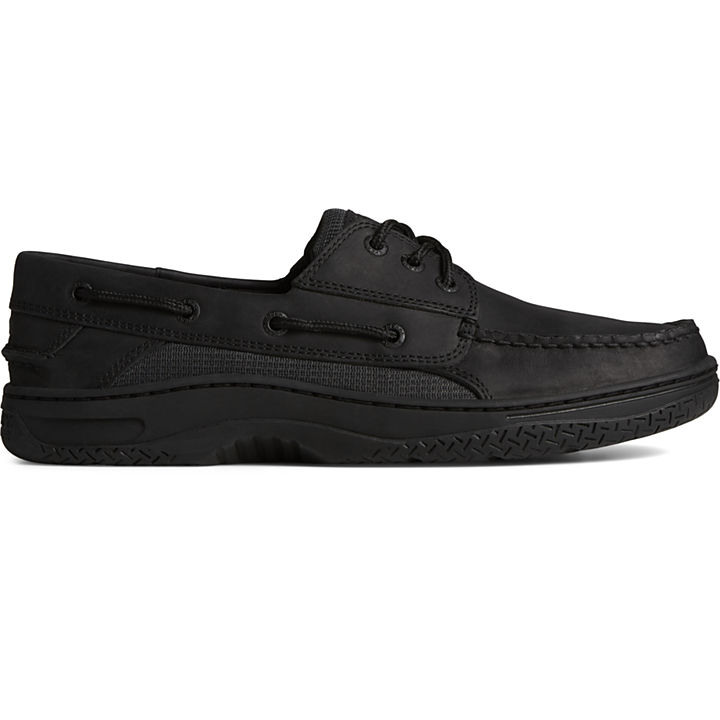 Billfish™ 3-Eye Leather Boat Shoe, Black, dynamic