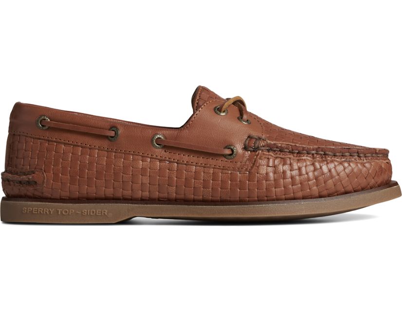 Authentic Original™ Gold Cup™ Woven Boat Shoe, Tan, dynamic 1