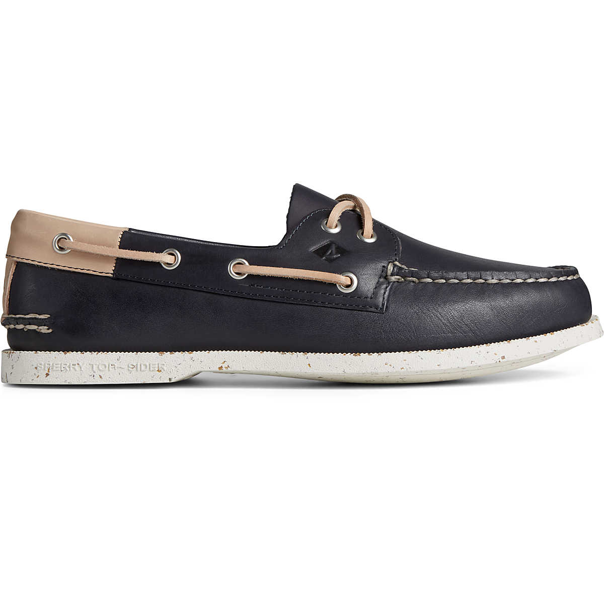 Authentic Original™ Veg Re-Tan Leather Boat Shoe, Navy, dynamic 1