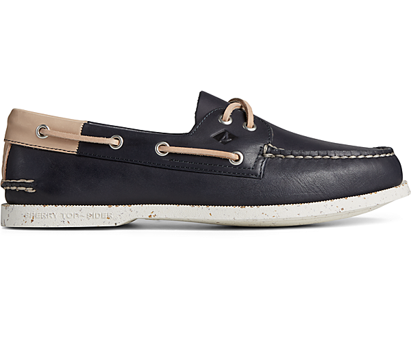 Authentic Original™ Veg Re-Tan Leather Boat Shoe, Navy, dynamic