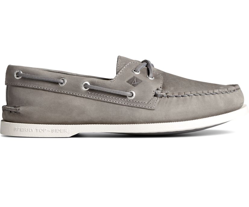 Authentic Original™ Cross Lace Leather Boat Shoe, Grey, dynamic 1