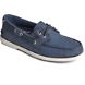 Authentic Original™ Cross Lace Leather Boat Shoe, Navy, dynamic 2