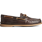 Authentic Original™ Croc Embossed Boat Shoe, Brown, dynamic 1