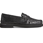 Authentic Original™ Penny Double Sole Croc Embossed Loafer, Black, dynamic 1
