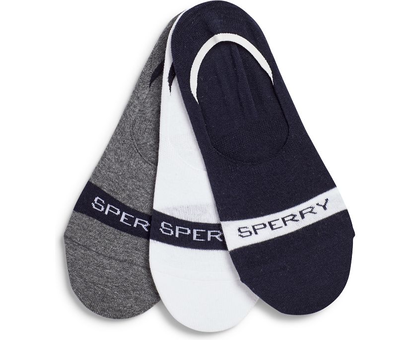 Boat Shoe 3-Pack Sock, Navy/White/Charcoal, dynamic 1
