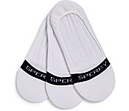 Boat Shoe No Show 3-Pack Sock, White, dynamic