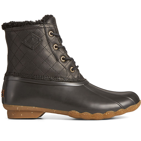 Saltwater Luxe Leather Thinsulate™ Duck Boot, Black Quilt, dynamic