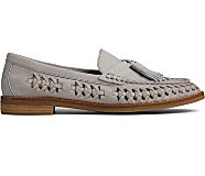Seaport Penny PLUSHWAVE Woven Leather Loafer, Grey, dynamic