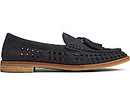 Seaport Penny PLUSHWAVE Woven Leather Loafer, Black, dynamic