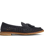 Seaport Penny PLUSHWAVE™ Woven Leather Loafer, Black, dynamic