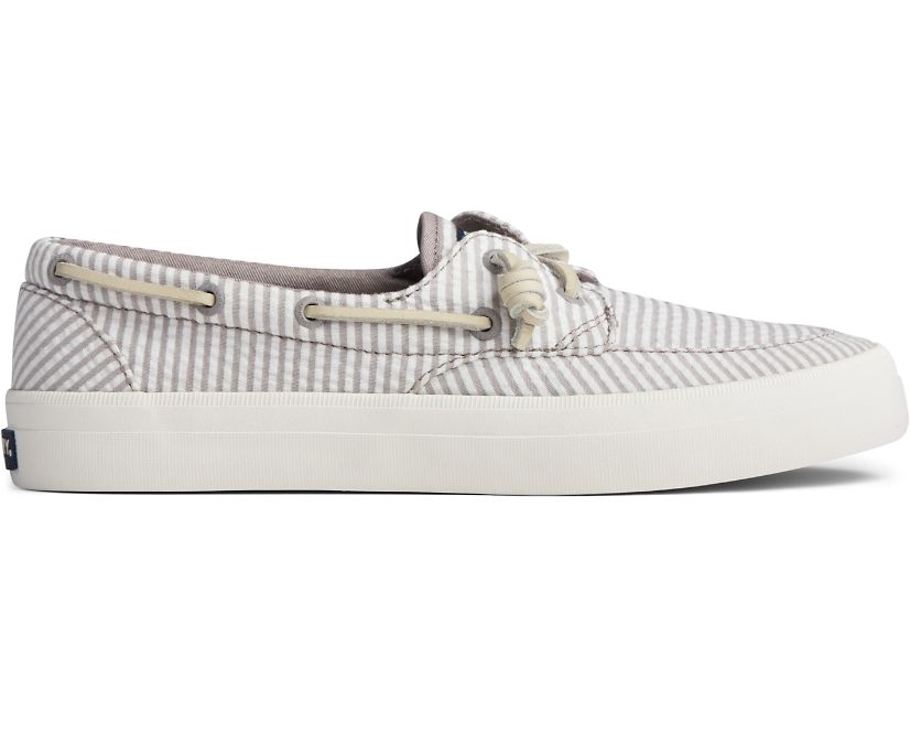 Crest Boat Seersucker Sneaker, Grey/White, dynamic 1