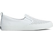 Crest Twin Gore Perforated Slip On Sneaker, White, dynamic