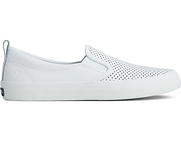 Crest Twin Gore Perforated Slip On Sneaker, White, dynamic