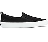 Crest Twin Gore Perforated Slip On Sneaker, Black, dynamic