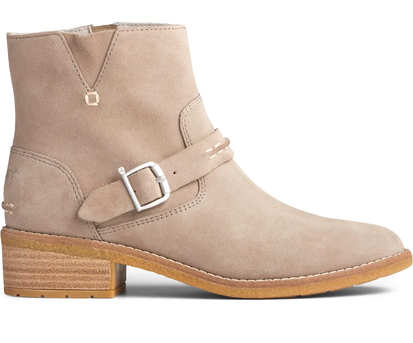 Women's Seaport Storm Short Shackle Boot from Sperry: a pair of booties that will do it all. Goes-with-literally-everything suede and a full zipper mean you can easily swap your jeans for a midi skirt without ever changing your shoes.