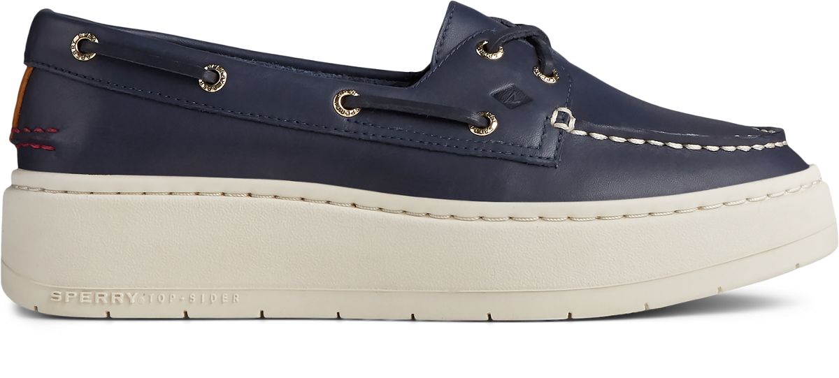 sperry blue canvas boat shoe