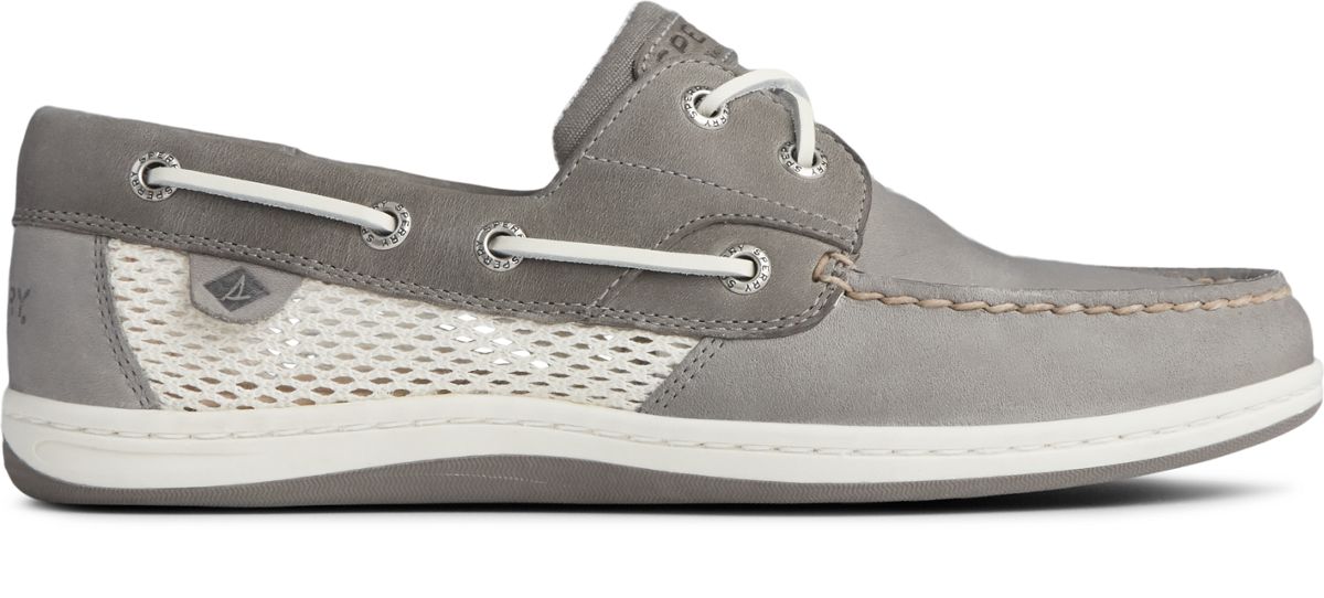 sperry women's boat shoes gray